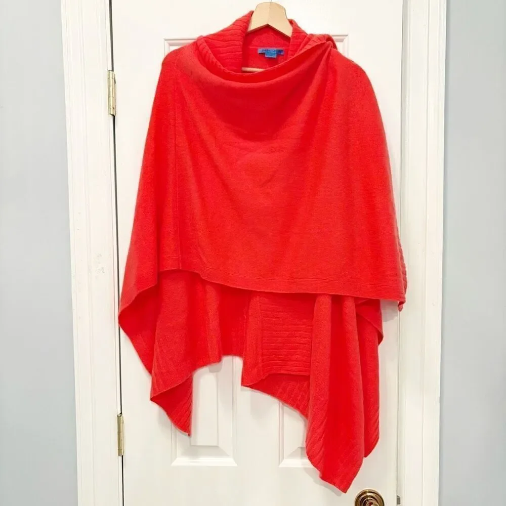 J. McLaughlin 100% Cashmere Wrap Cardigan Sweater One Size Coral